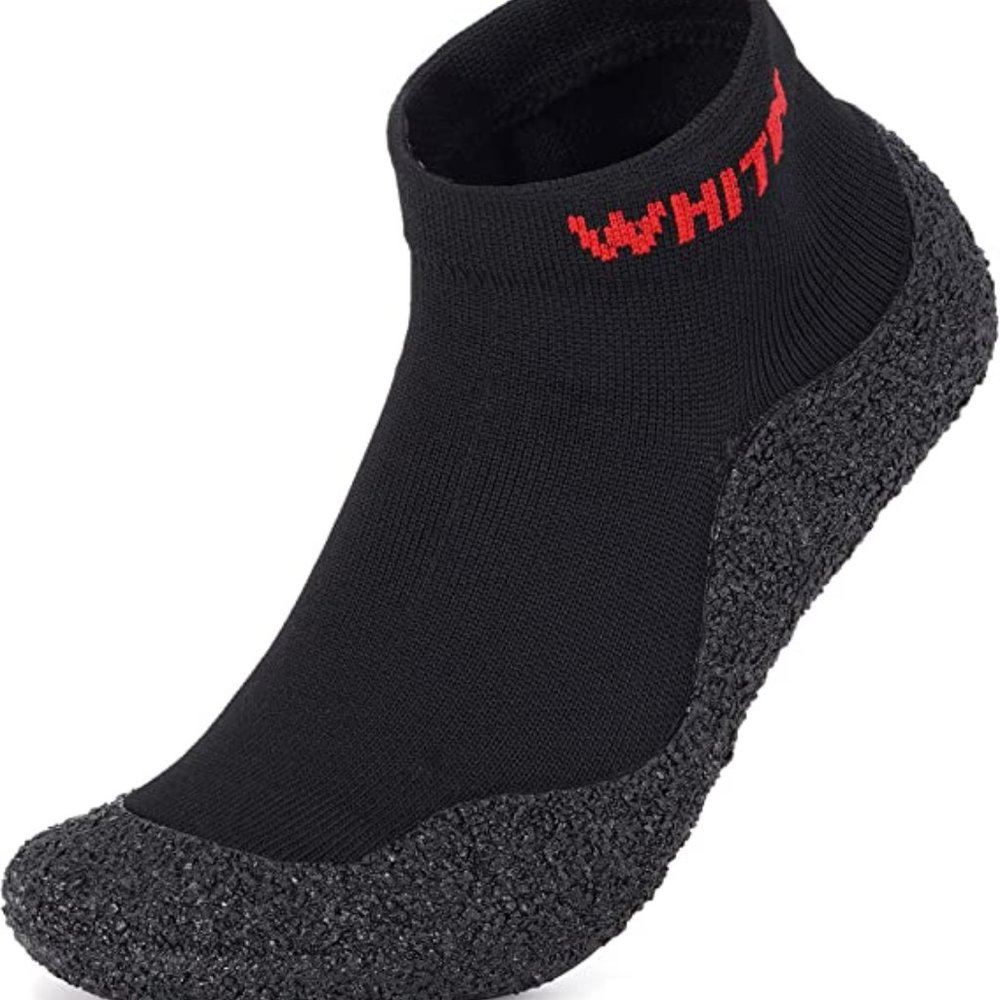 WHITIN Sock Shoe Hybrid Water Running Hiking Black Red Rubber Sole Size 8.5 - 9